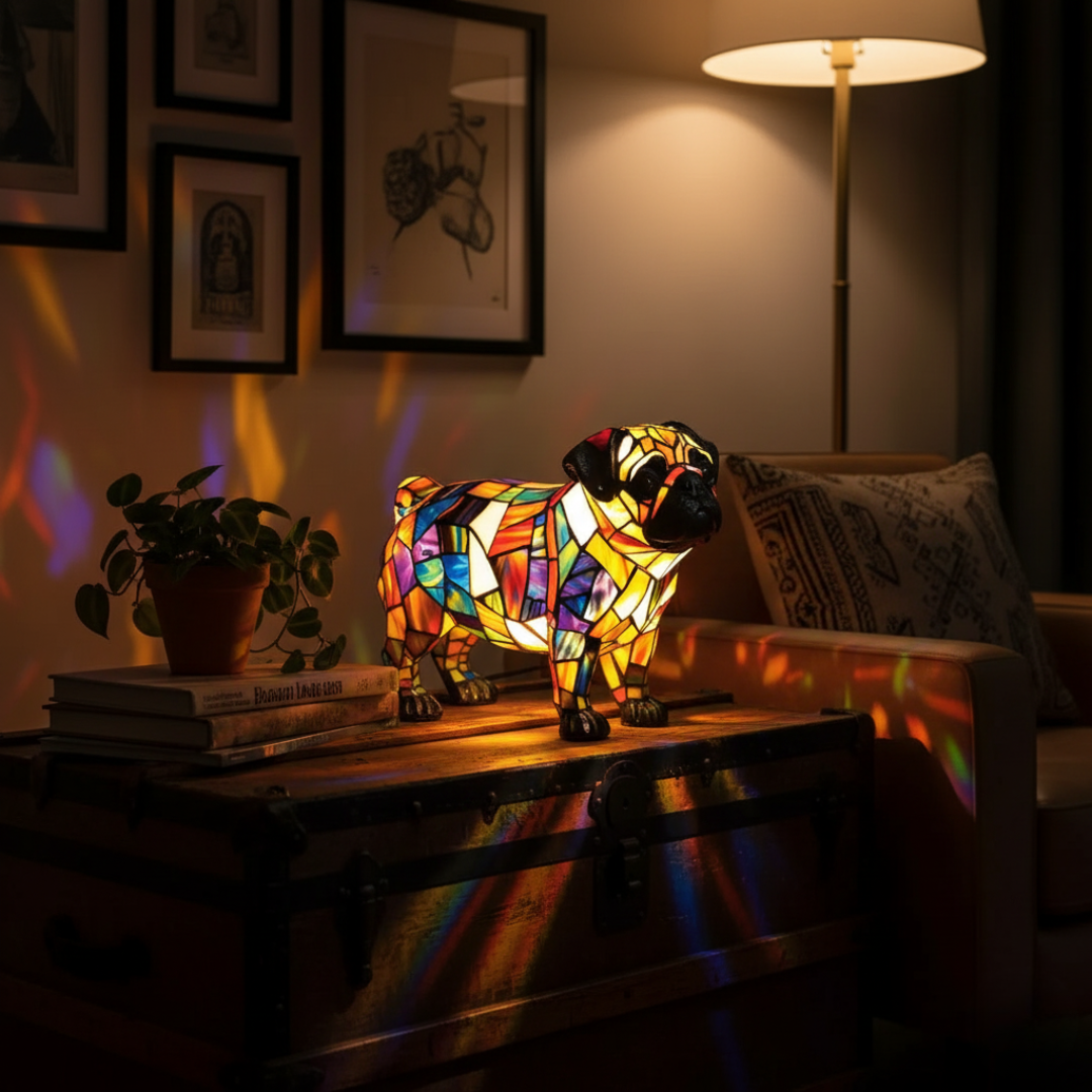Pippa The Pug Of Eternal Glow and Warm Hearth