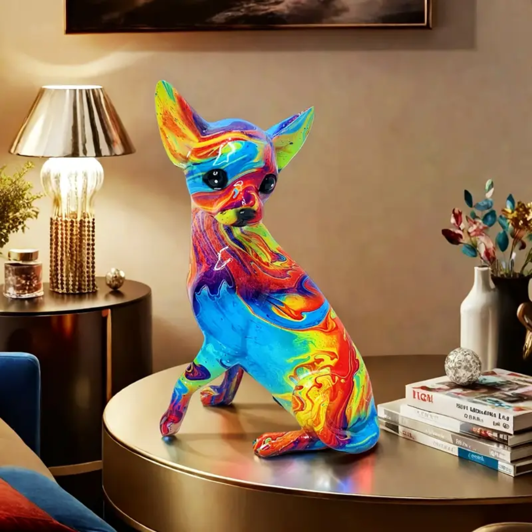 Live Chihuahua Resin Table Lamp